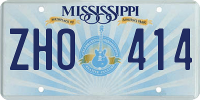 MS license plate ZHO414