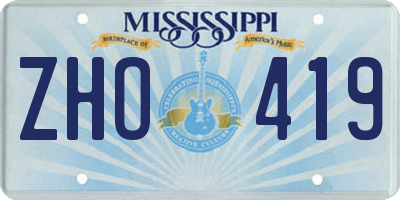 MS license plate ZHO419