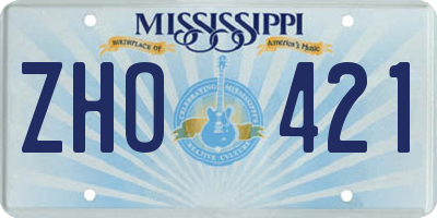 MS license plate ZHO421