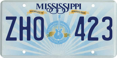 MS license plate ZHO423