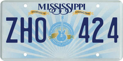 MS license plate ZHO424
