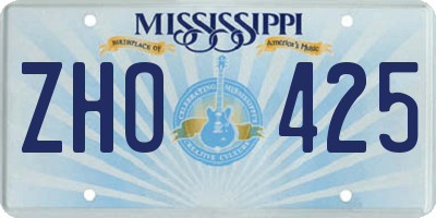 MS license plate ZHO425