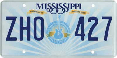 MS license plate ZHO427
