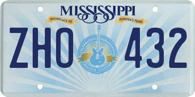 MS license plate ZHO432