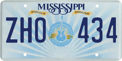MS license plate ZHO434