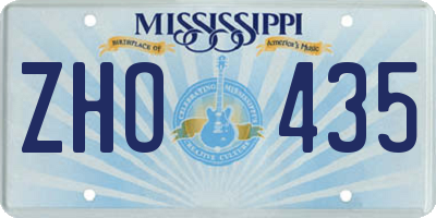 MS license plate ZHO435
