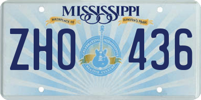 MS license plate ZHO436