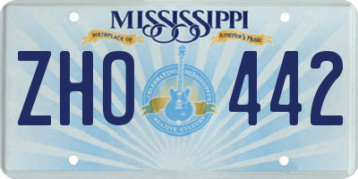 MS license plate ZHO442