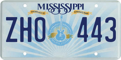MS license plate ZHO443