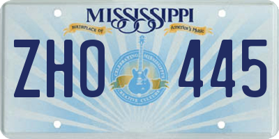 MS license plate ZHO445