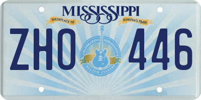 MS license plate ZHO446