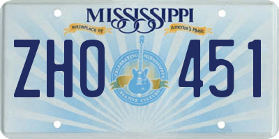 MS license plate ZHO451