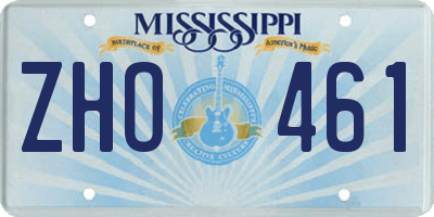 MS license plate ZHO461