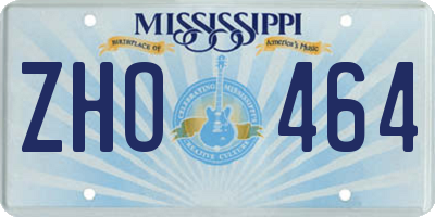 MS license plate ZHO464