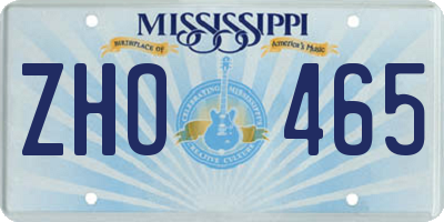MS license plate ZHO465