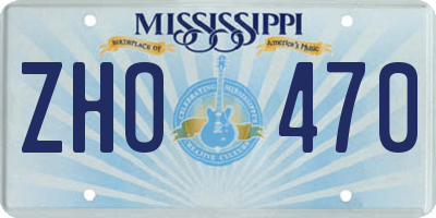 MS license plate ZHO470