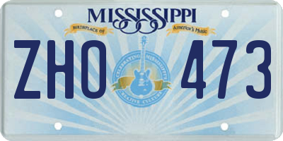 MS license plate ZHO473