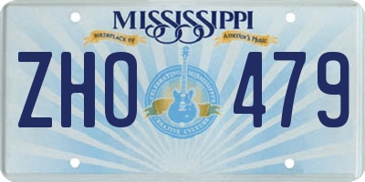 MS license plate ZHO479