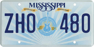 MS license plate ZHO480