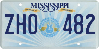 MS license plate ZHO482