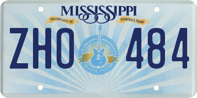 MS license plate ZHO484