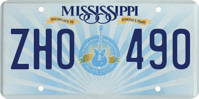 MS license plate ZHO490