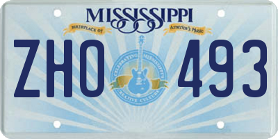 MS license plate ZHO493