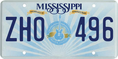 MS license plate ZHO496
