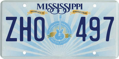 MS license plate ZHO497