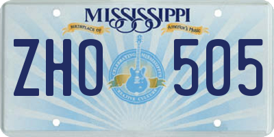 MS license plate ZHO505