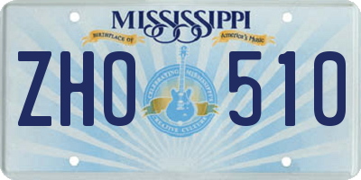 MS license plate ZHO510