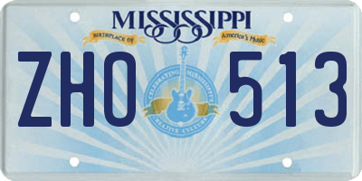 MS license plate ZHO513