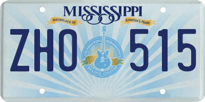 MS license plate ZHO515