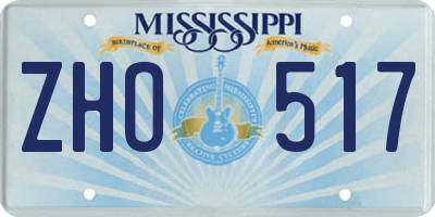 MS license plate ZHO517