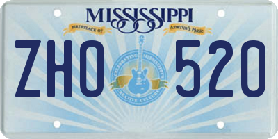 MS license plate ZHO520