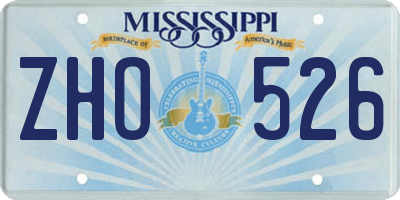 MS license plate ZHO526