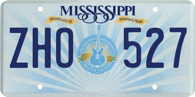 MS license plate ZHO527