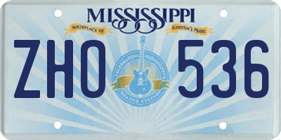 MS license plate ZHO536