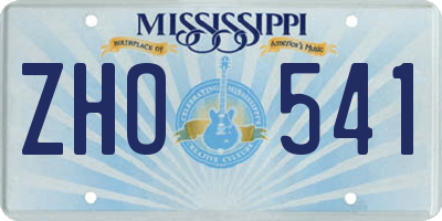 MS license plate ZHO541