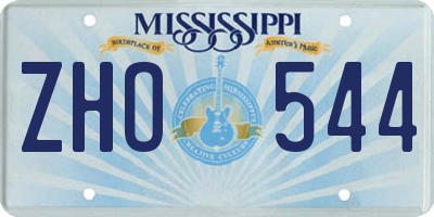MS license plate ZHO544