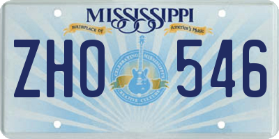 MS license plate ZHO546