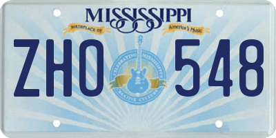 MS license plate ZHO548