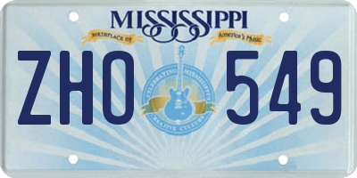 MS license plate ZHO549
