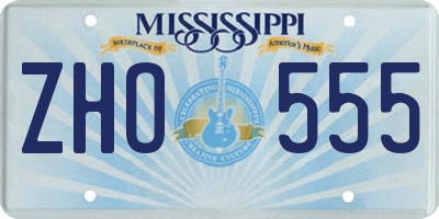 MS license plate ZHO555