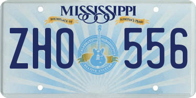 MS license plate ZHO556