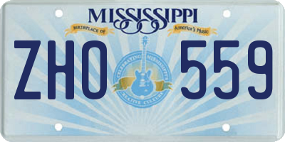 MS license plate ZHO559