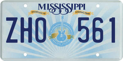 MS license plate ZHO561