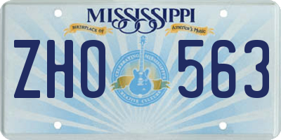 MS license plate ZHO563