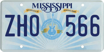 MS license plate ZHO566