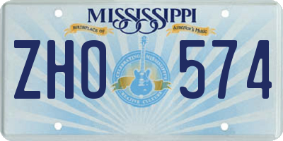 MS license plate ZHO574
